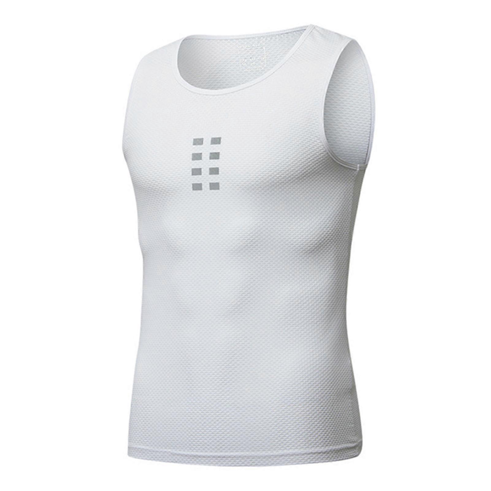 Men's Sleeveless Cycling Undershirt Quick Dry Bike Base Layer Vests Summer Running Vest Elastic Breathable Sport Clothing For Running Jogging Cycling