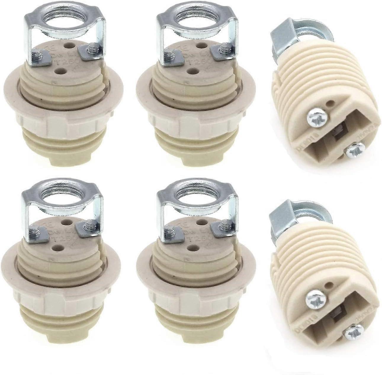 Pack of 6 G9 Lamp Holder with Bracket, G9 Halogen Socket Threaded Ceramic