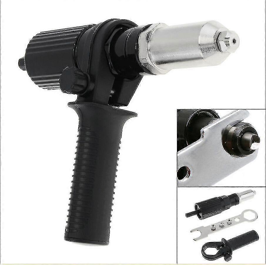 Electric Rivet Gun Adapter Kit, Cordless Adapter Rivet Insert Nut Hand Tool With 2.4/3.2/4.0/4.8mm Diameter Rivet And