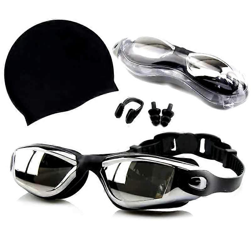 Swimming Goggles And Cap Set Leak Free Breathable Anti Fog Swinming Kits For Adults