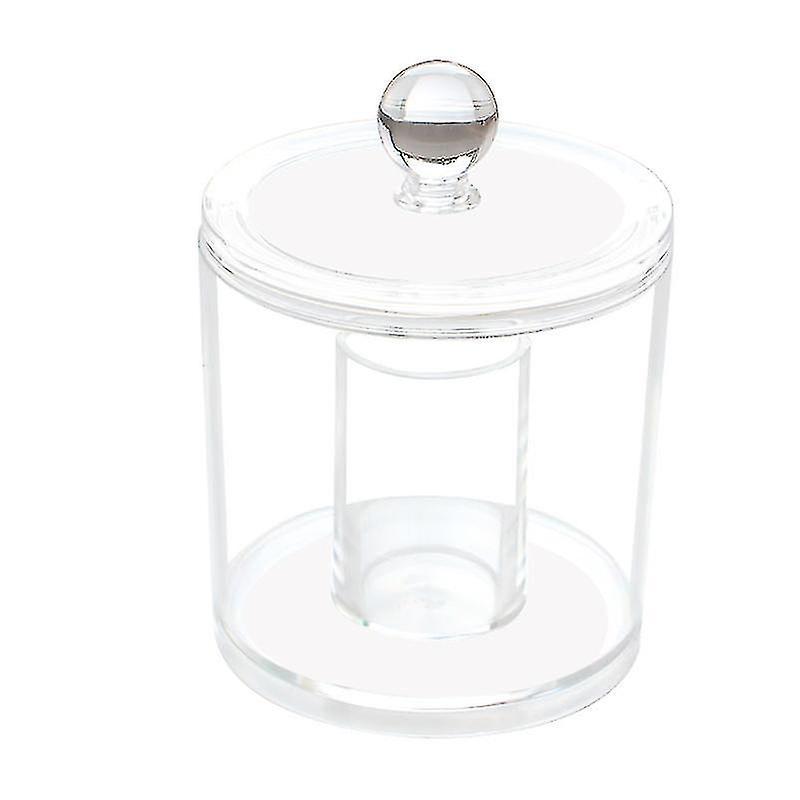 Box For Cottons And Cotton Swabs With Lid, Transparent, Dimensions 9.4*9*9 Cm