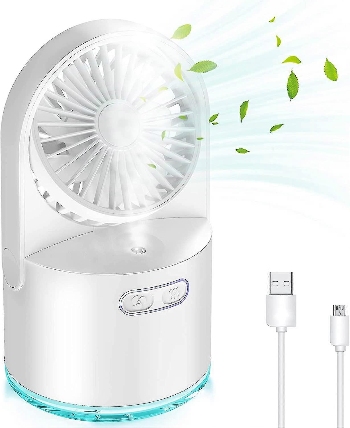 Mini Desk Fan,mini Usb Fan With Acsergery Mist Rechargeable Table Fan With Acsergery 3 Speeds Gift