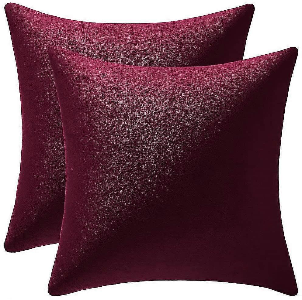 Throw Pillow Covers 18x18 Burgundy: 2 Pack