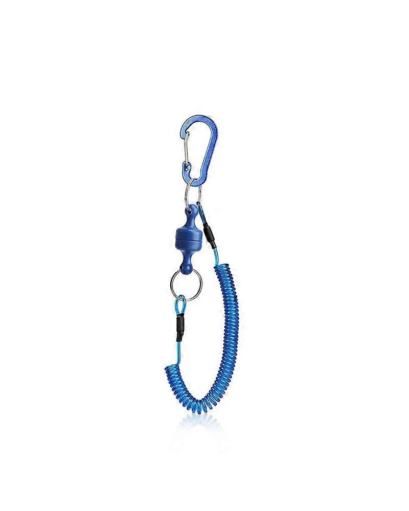 Fishing MRC Retention Rope Max 1.5m Stretch Spring Magnetic Release Coiled Lanyard Cable Cord for Fish Grip Holder Tools