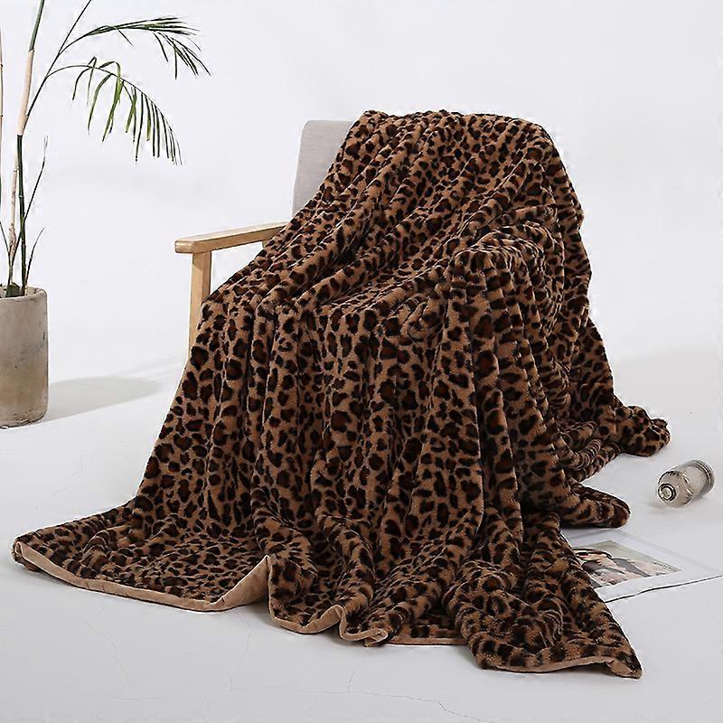 Plaid Super Soft and Cozy Leopard Pattern Blanket (130*160cm)