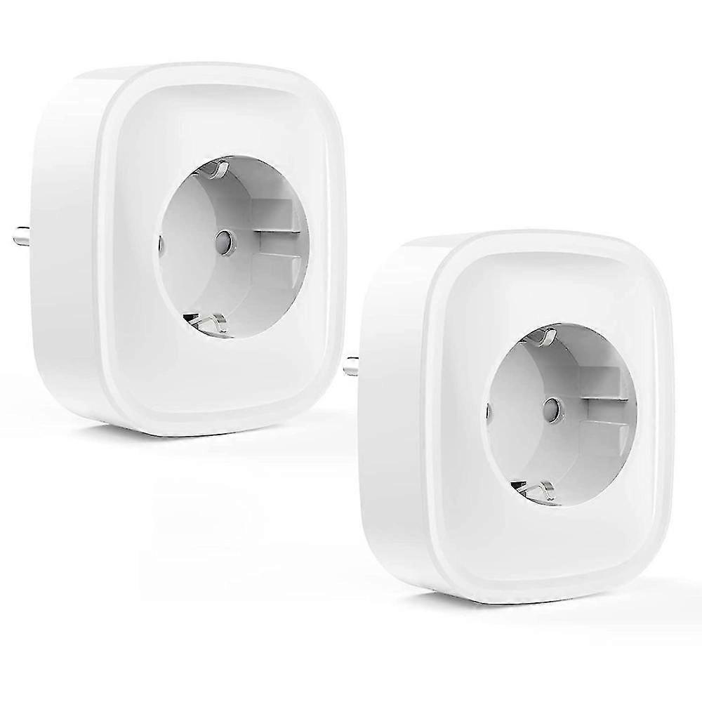 Smart Wifi Socket 16a, Alexa Socket 2 Packs, Measure Power Consumption Voice Control Timer