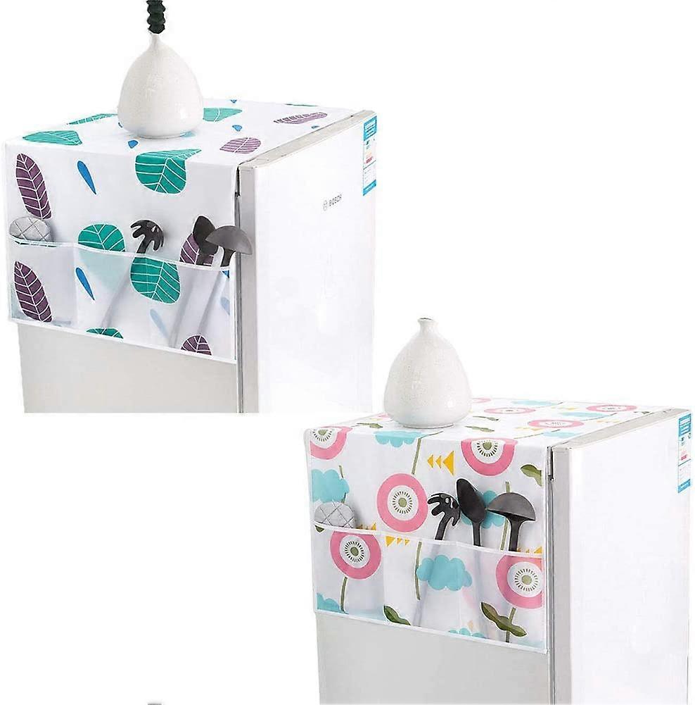 2Pcs Refrigerator Protective Cover,with Storage Pockets