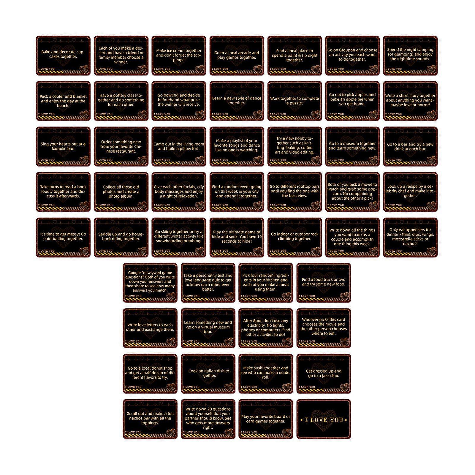 50Pcs Cartes De Conversation Pour Couples Cadeaux Date Night Jeu De Cartes Pour Les Mariages