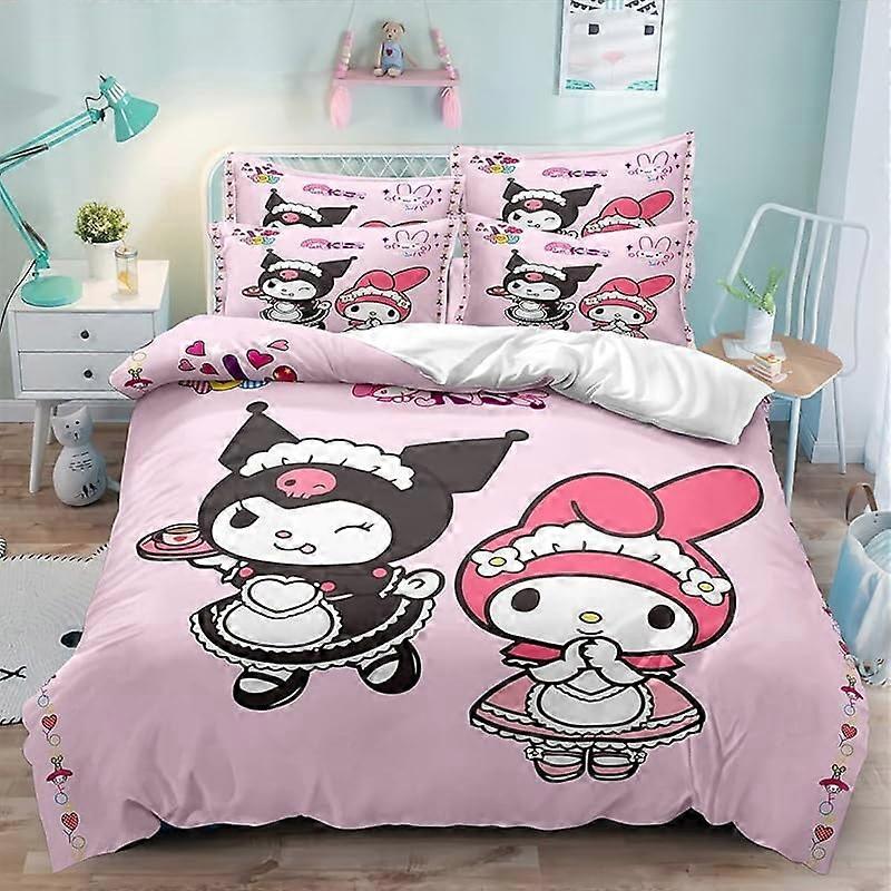 Sängkläder set BM433 Söt anime tecknad påslakanset, 3D-tryckt lätt och bekväm sängkläder 3-delade sängkläder för pojkar och flickor sovrum decora
