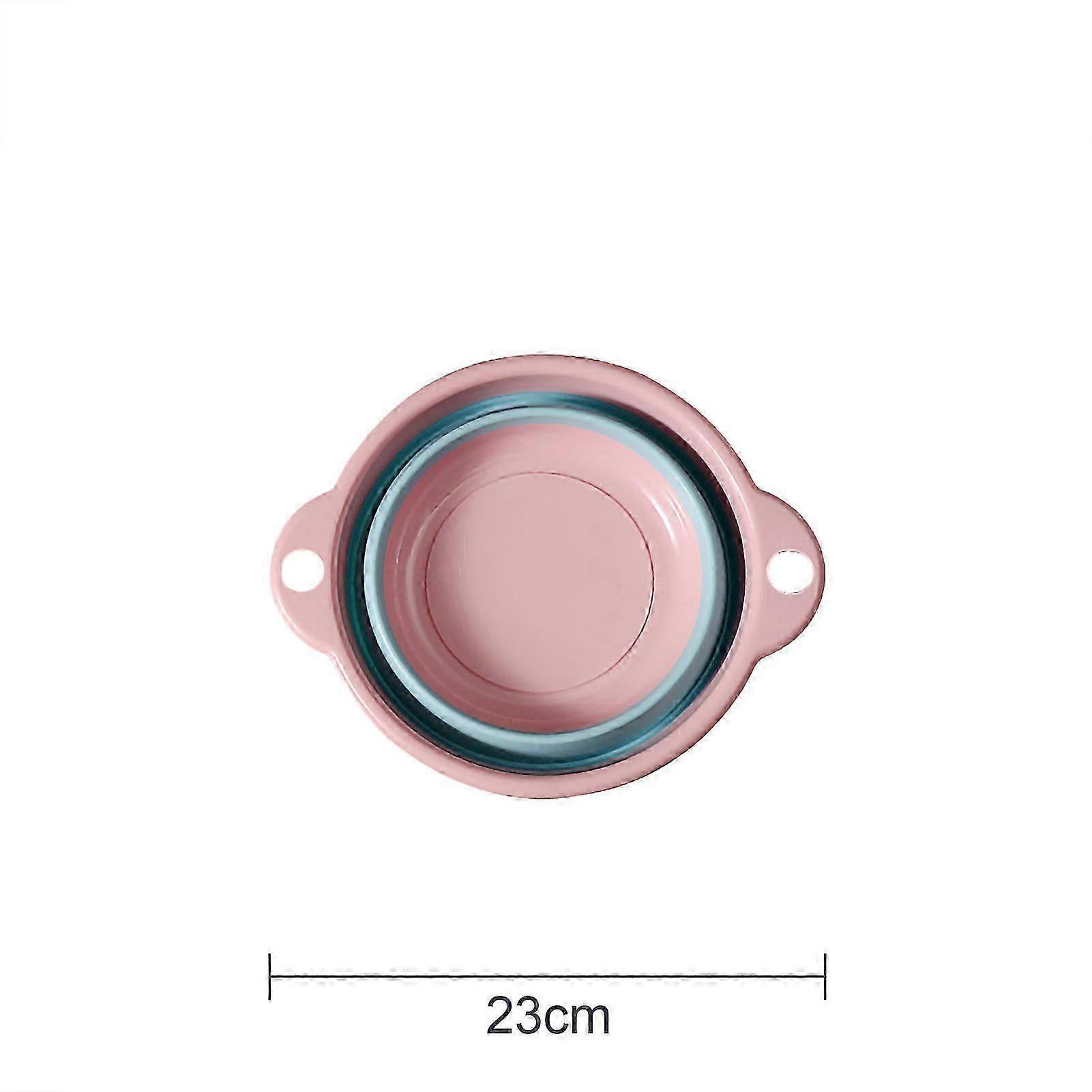 Baby Wash Basin Household Portable Folding Basin Plastic Clothes Vegatable Washing BasinS Pink