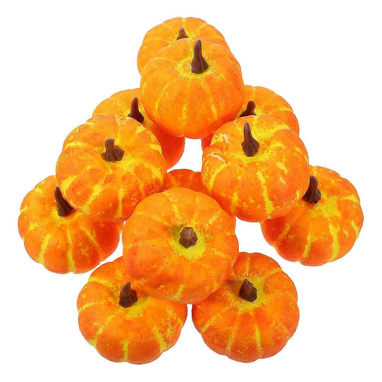 12Pcs Mini Artificial Pumpkins Fall Harvest Simulation Pumpkins Fall and Thanksgiving Decoration