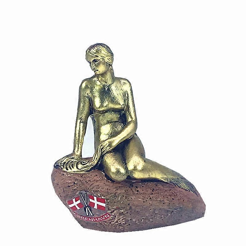 Peint à la main sirène à Copenhague, Danemark Statue Résine créative Artisanat Tourisme Souvenir Cadeaux Collection Décoration d’intérieur
