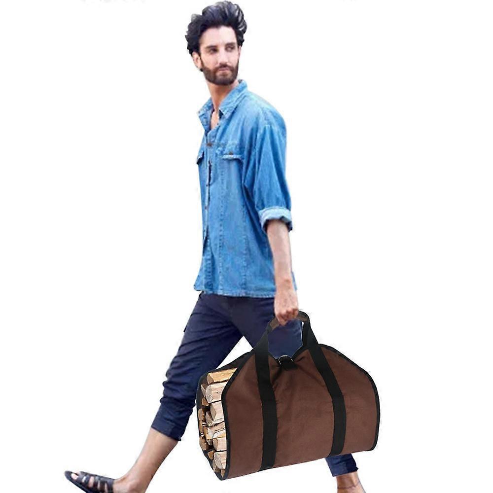 Canvas backpack for carrying firewood in outdoor camping with log holder firewood holder