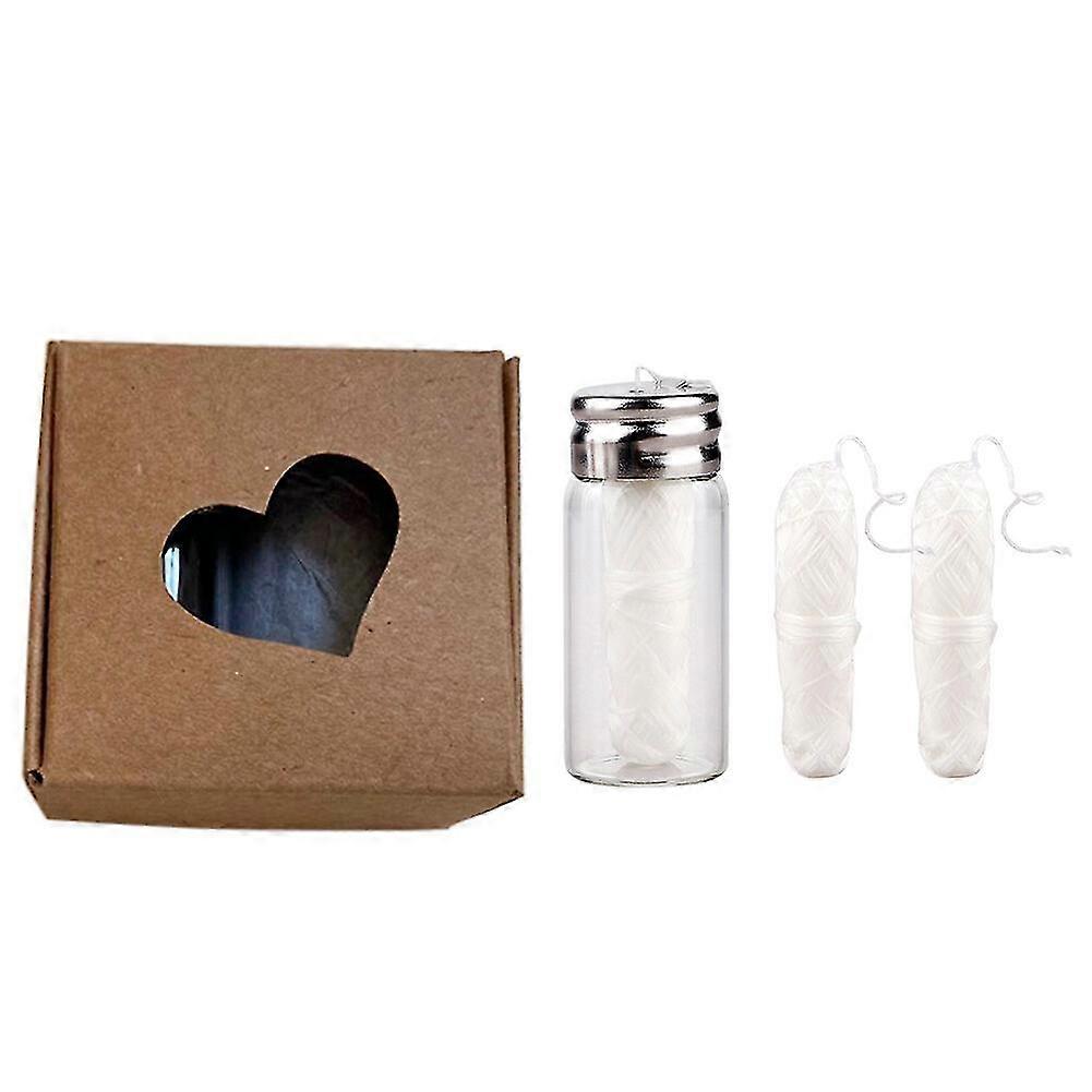 Biologisch afbreekbare bamboe houtskool tandzijde 3 rollen met navulbare pot