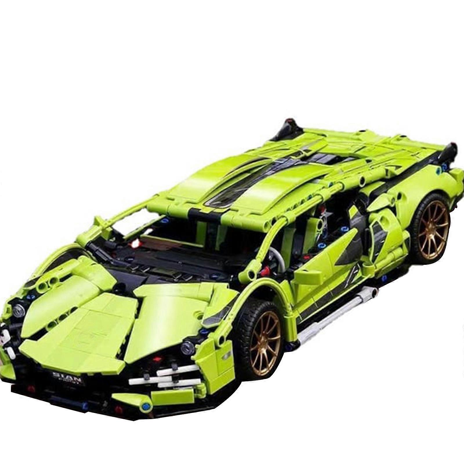 מכונית ספורט מיני חדשה לגמרי אבני בניין MOC וצעצוע בנייה, מכוניות מודל אספנות למבוגרים שנקבעו לבנות, דגם מכונית ספורט בקנה מידה 1:14