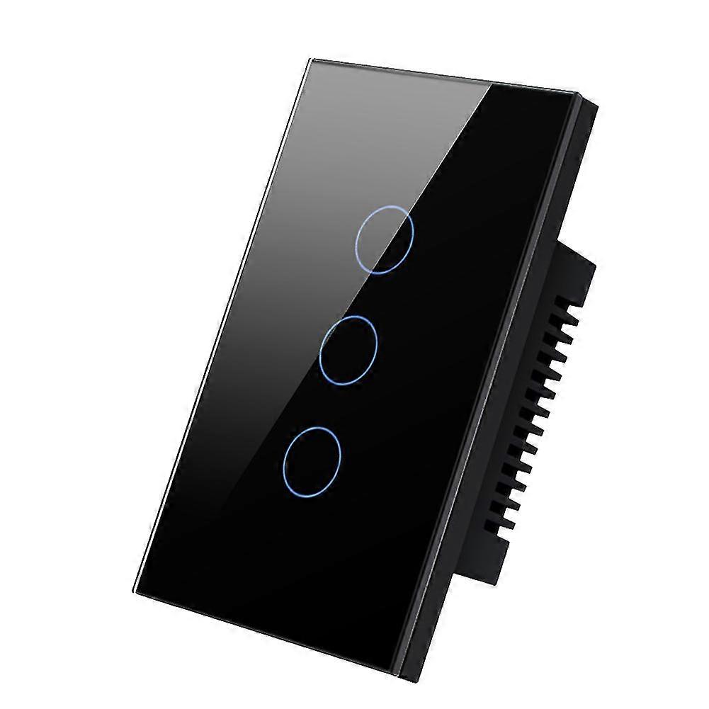 Tuya Zigbee Smart Light Switch,no Neutral Wire 3 Required Wall Touch Switch For , Google Home Black