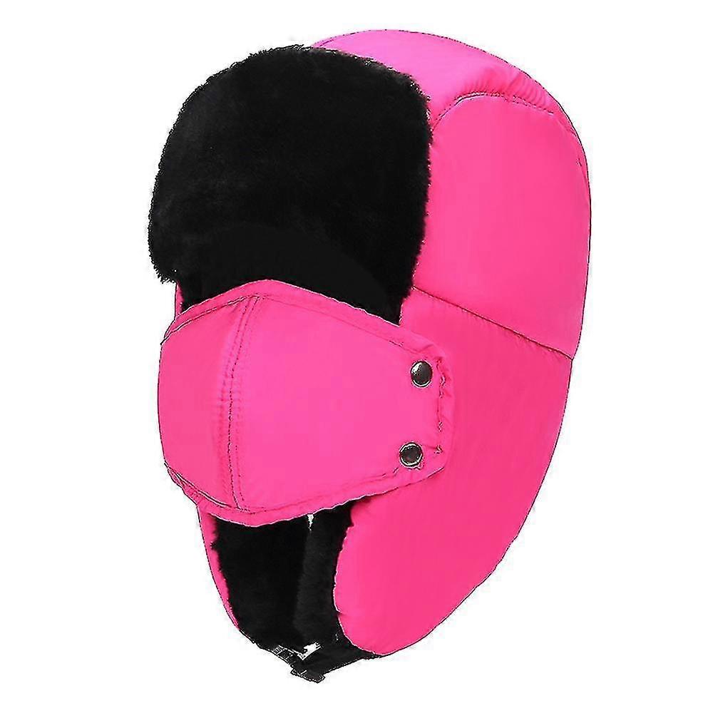 Neutral Shearling Sheepskin Leather Pilot Winter Fur Hat