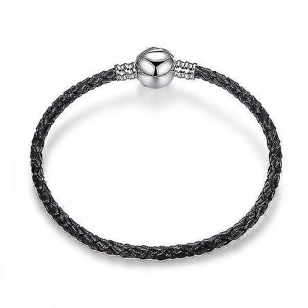 Silver Leather Rope Bracelet European Charm Bracelet For Pandora