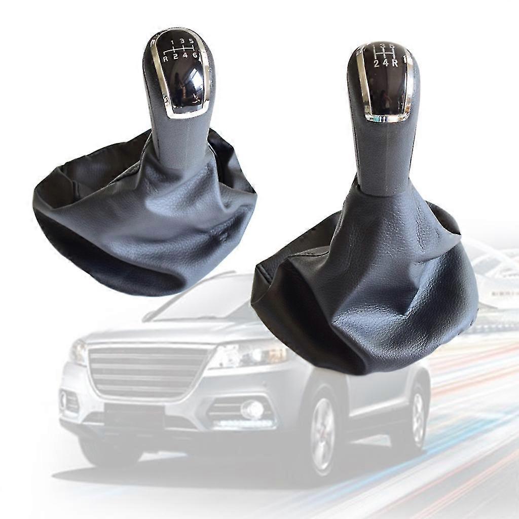 5/6 Speed Car Gear Shift Knob Boot With Pu Leather Dustproof Cover Replacement Universal Complete