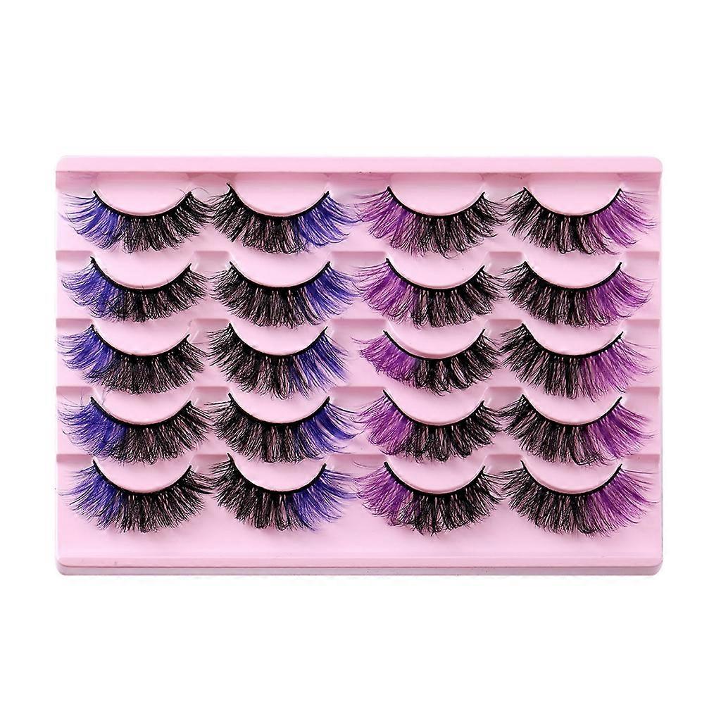 Colored Faux Mink Lashes 8D Fluffy Fake Eyelashes with Color Eye Makeup Tool