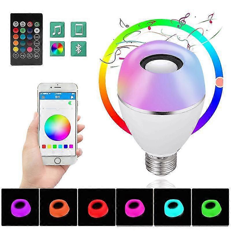 Bluetooth Lautsprecher Led Birne Musik Synchrone Rgb Farbe Per App oder Fernbedienung