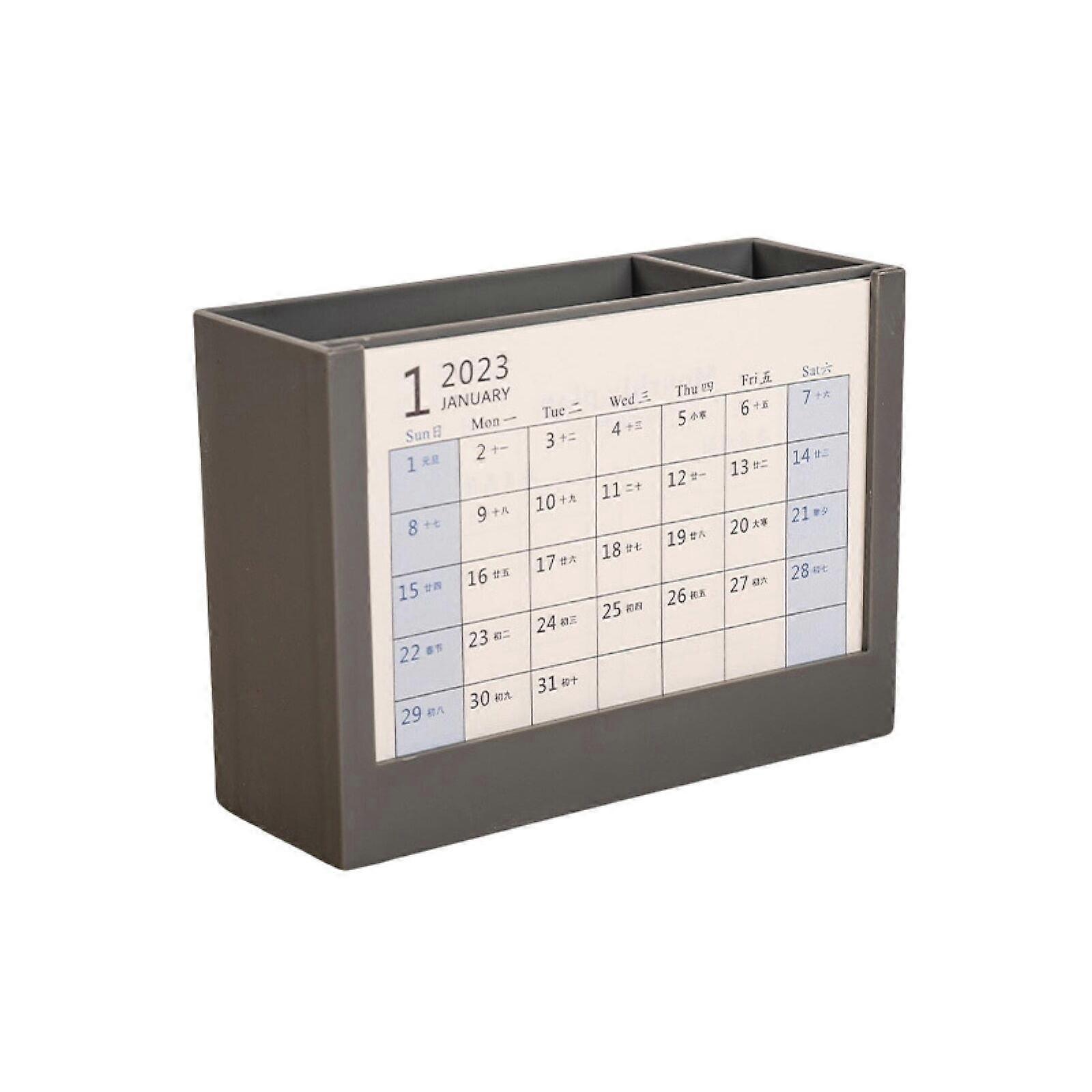 2024 creative office calendar storage box, reusable, multi-functional pen holder desk calendar