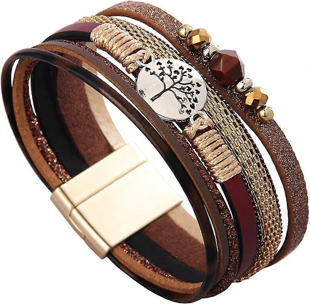 Womens Leather Bracelets Gorgeous Beads Leather Cuff Bracelets Handmade Bangle