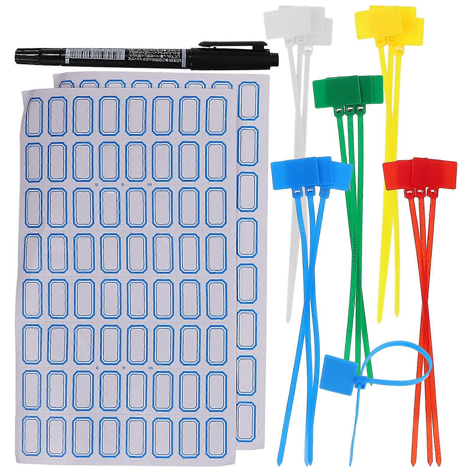 1 Set of Label Cables Tags Marker Ties Labeling Tags Wire Zip Ties with Marking Label