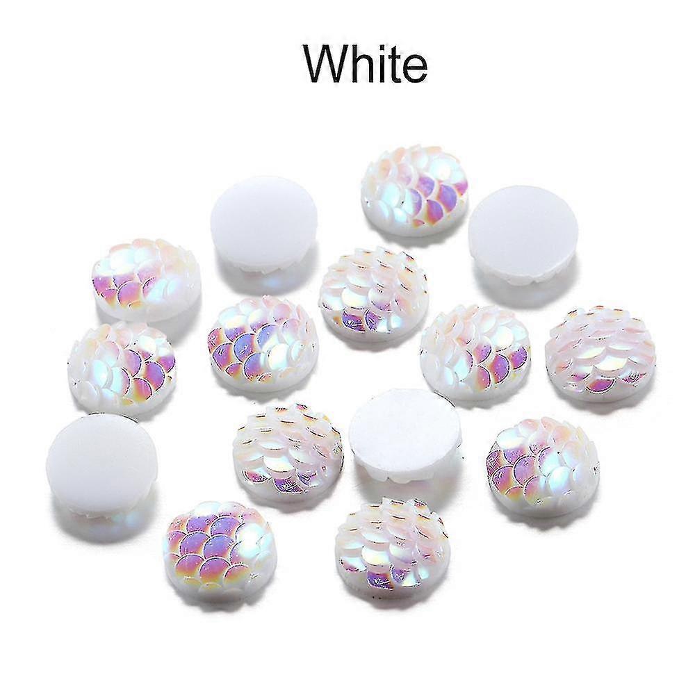 Fish Scale Cabochons (50 Pcs/8mm)-MXBC