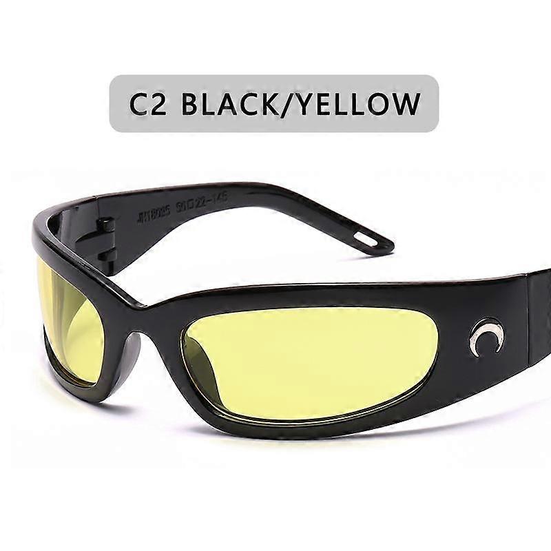 2023 ירח חדש משקפי שמש מלבניים לנשים גבר וינטאג בחוץ רכיבה על אופניים ספורט היפ הופ פאנק משקפי שמש UV400 טרנד נקבה