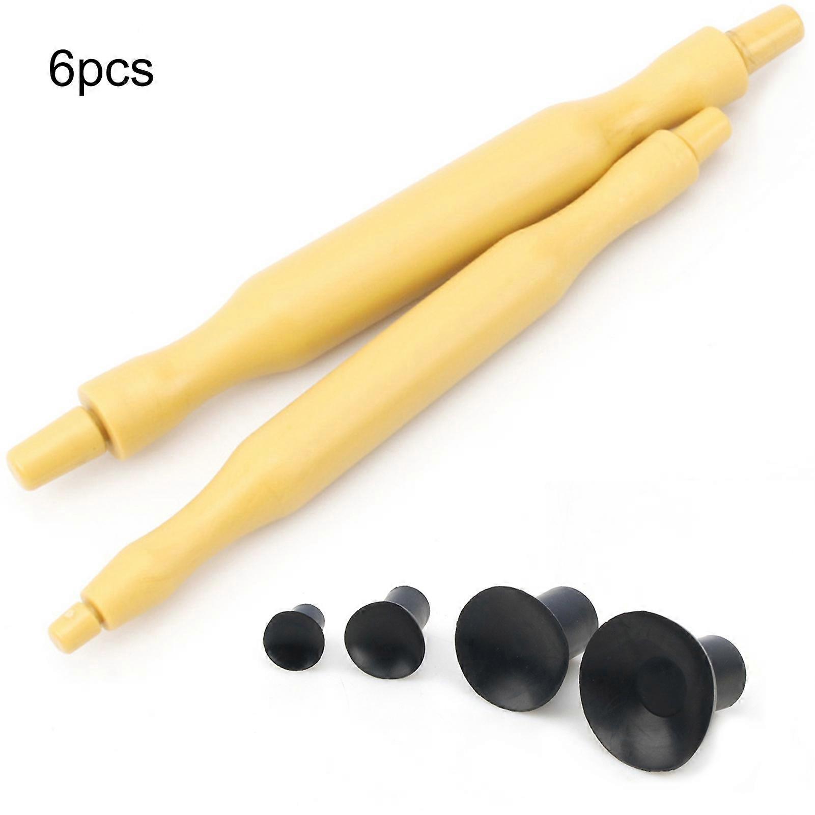 6Pcs/Set Valve Lapping Stick Plastic Grip with Sucker Cup Lightweight Valve Grinding Rod for Car