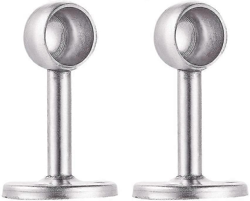 2 Stainless Steel Wardrobe Rod Brackets