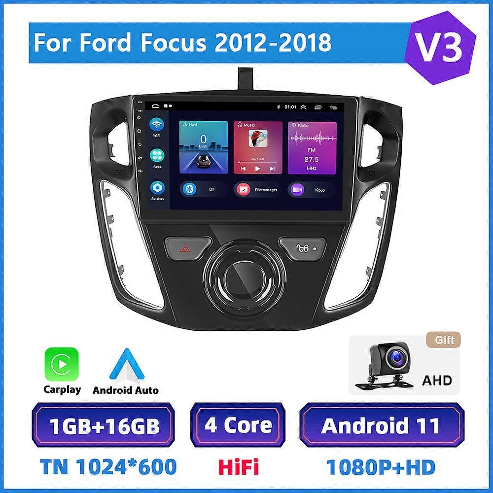 Podofo Android Car Radio 2 din For Ford Focus 2012-2018 Car Multimedia Player Audio CarPlay GPS Navigation 2din Autoradio