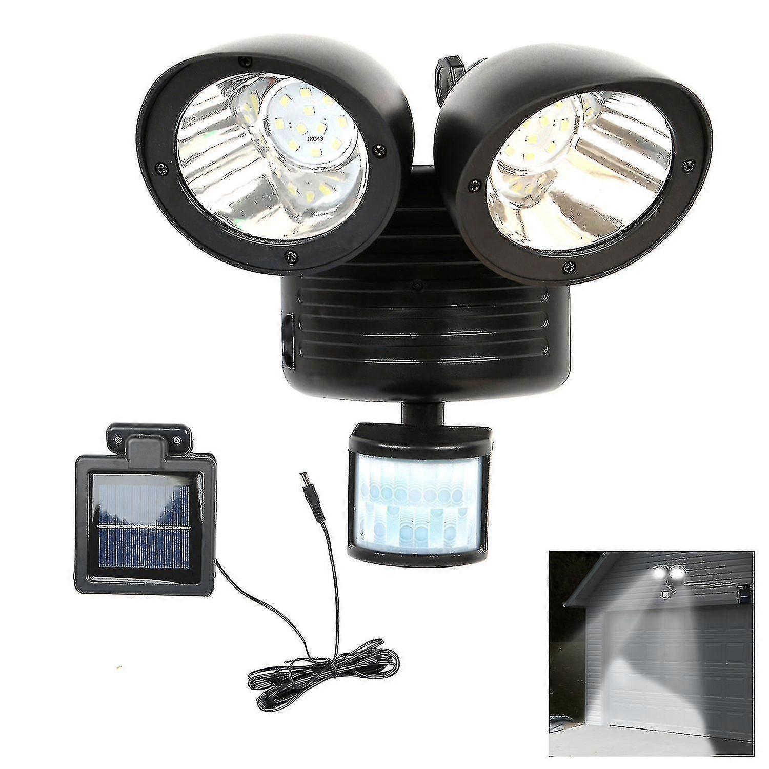 22 Led Dual Security Detector Solar Spot Light Motion Sensor Outdoor Floodlight - W