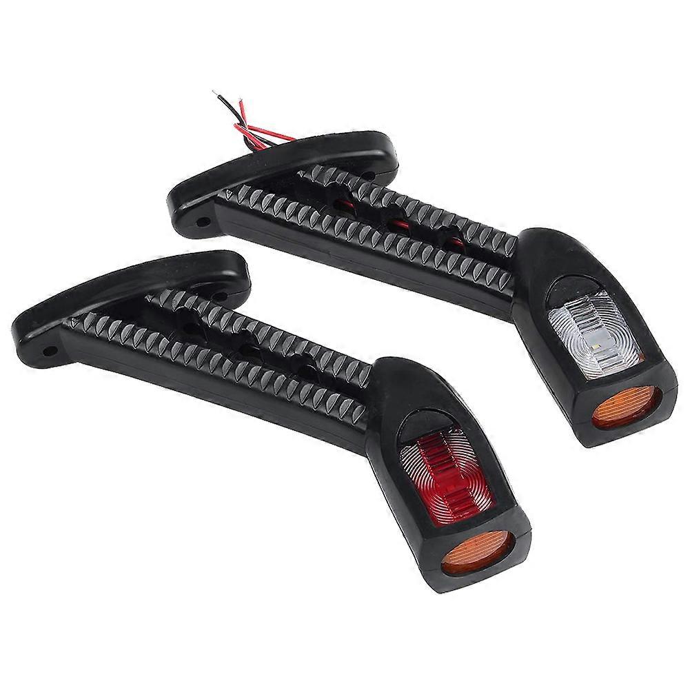 2Pcs Trailer Truck Caravan Car Side Marker Light Turn Signal Indicator Stop Lamp
