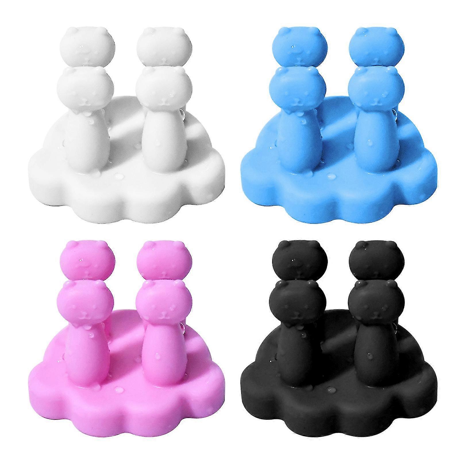 5pcs Silicone Toothbrush Holder Multi Function Utility Hooks Waterproof Wall Mount For Kitchen Bathroom