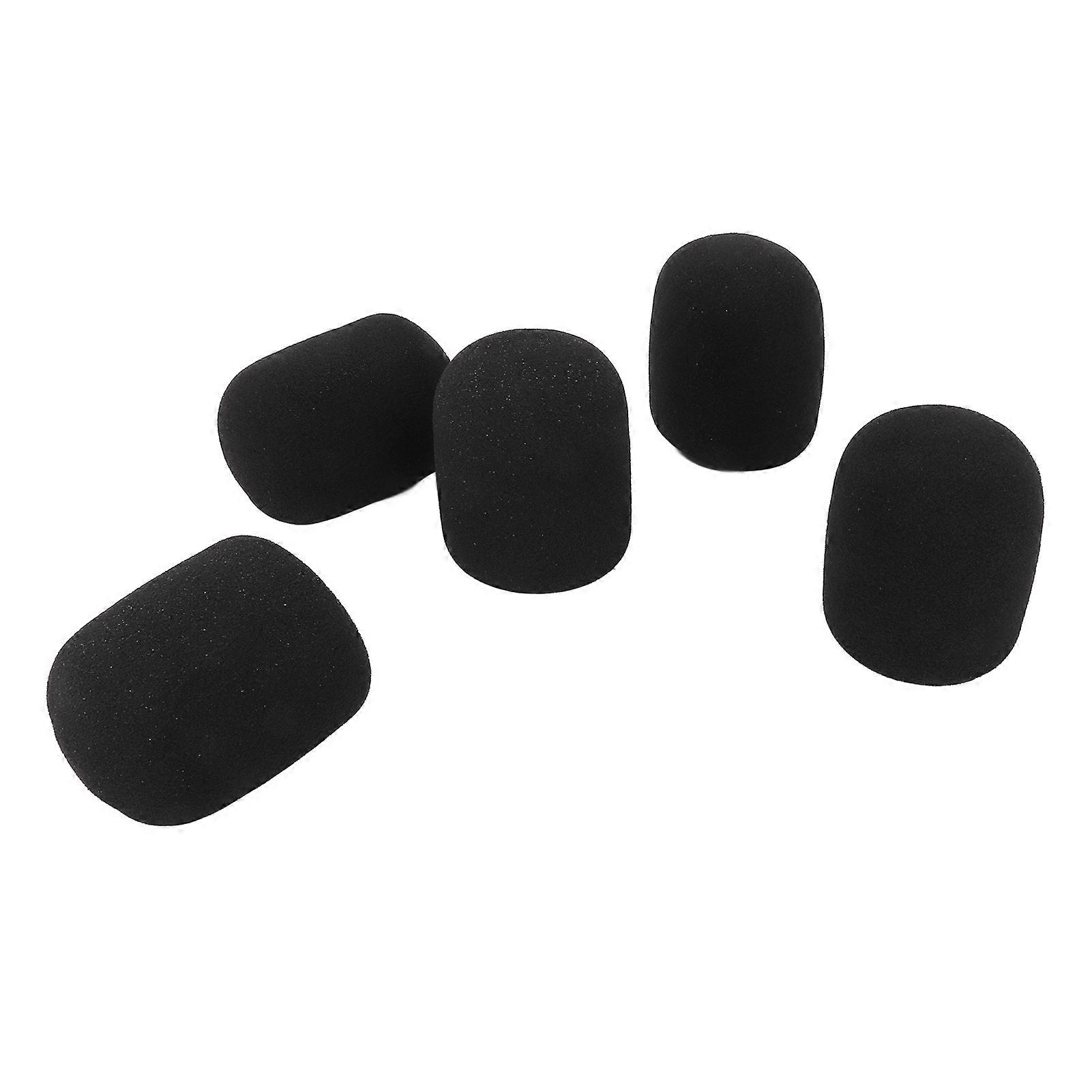5Pcs Microphone Wind Screen Mic Cover Windshield Thickened Sponge Accessory Set Kit Black