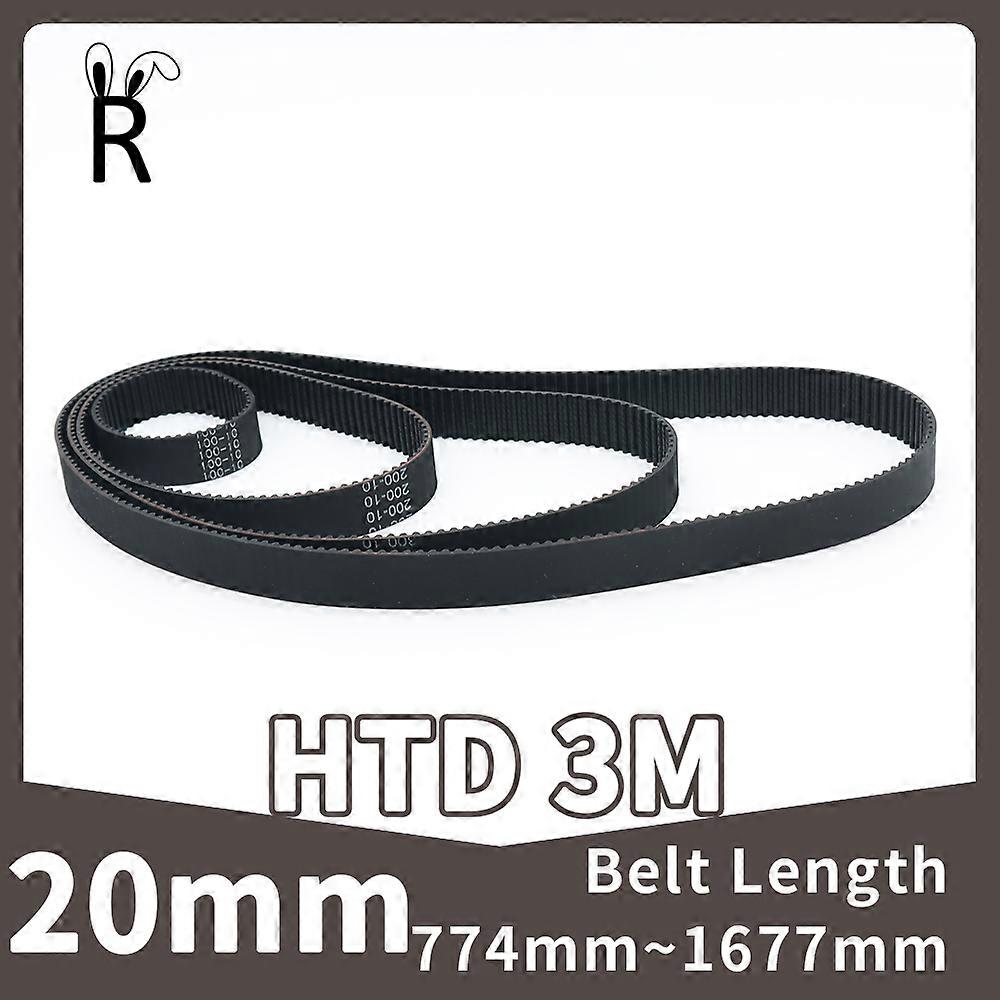 Timing Belt Width 20mm HTD 3M Pitch3mm Length 774mm~1677mm Number Of 258Teeth~559Teeth HTD3M Closed Loop Rubber Synchronous Belt