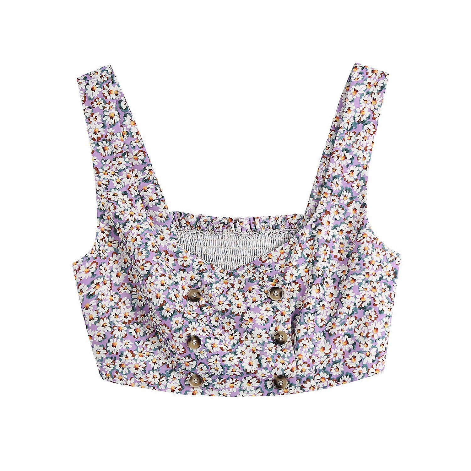 Women's Printed Linen Top Small