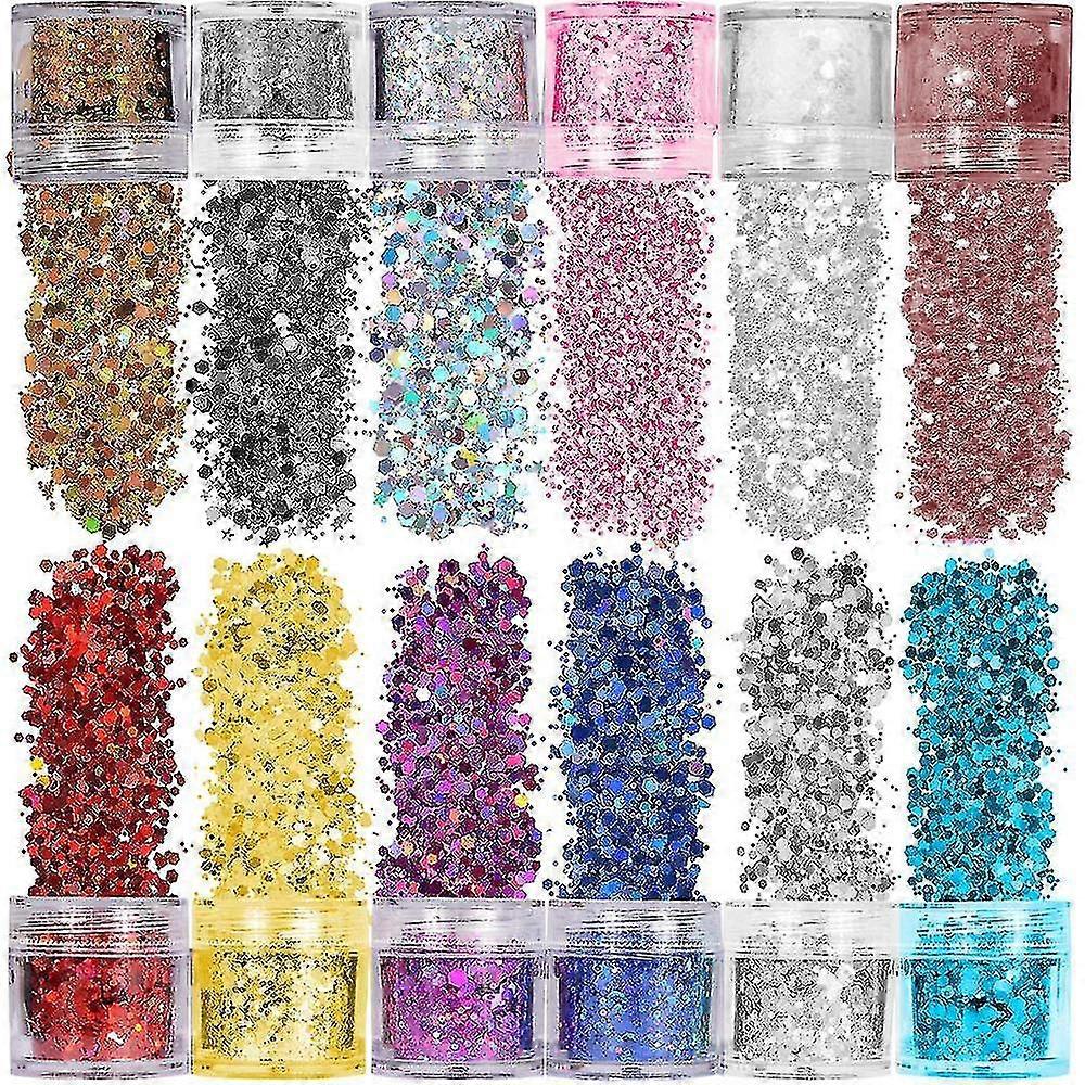 Třpytivé flitry pro E, třpytivé šejkry, 12 ks třpytek