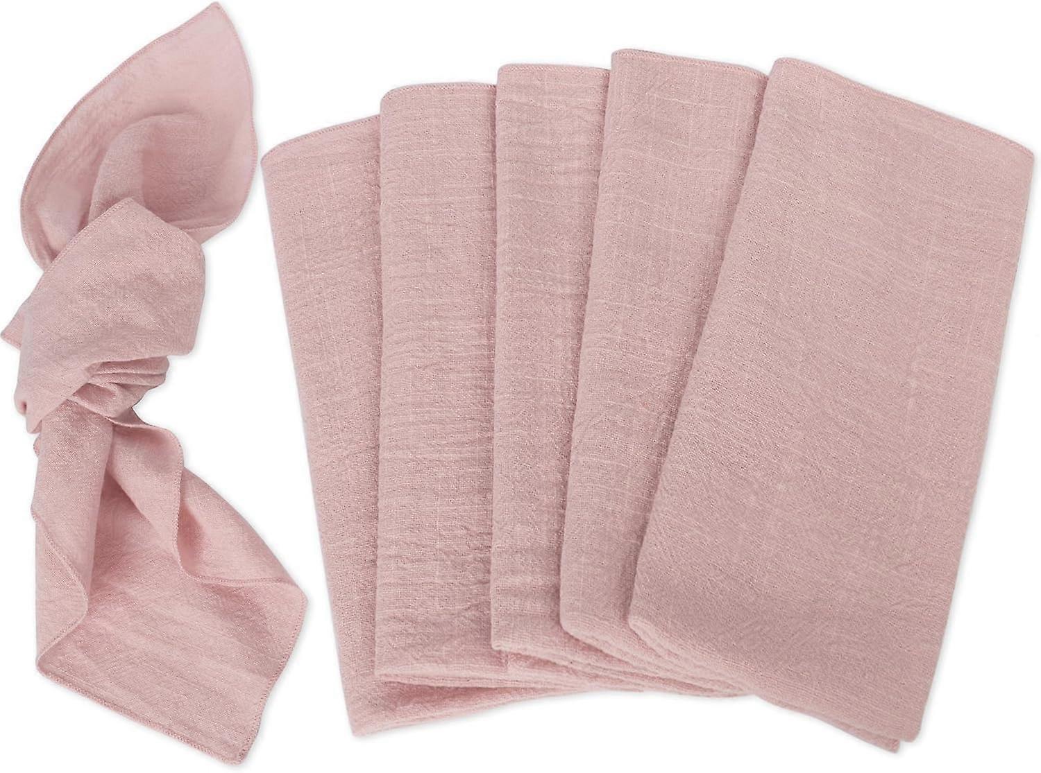 Serviettes en tissu 42 x 42 CM, , Serviettes en tissu de coton, paquet de 6 serviettes réutilisables pour Noël/Dîners/Mariages/Bar/Cocktail (rose)