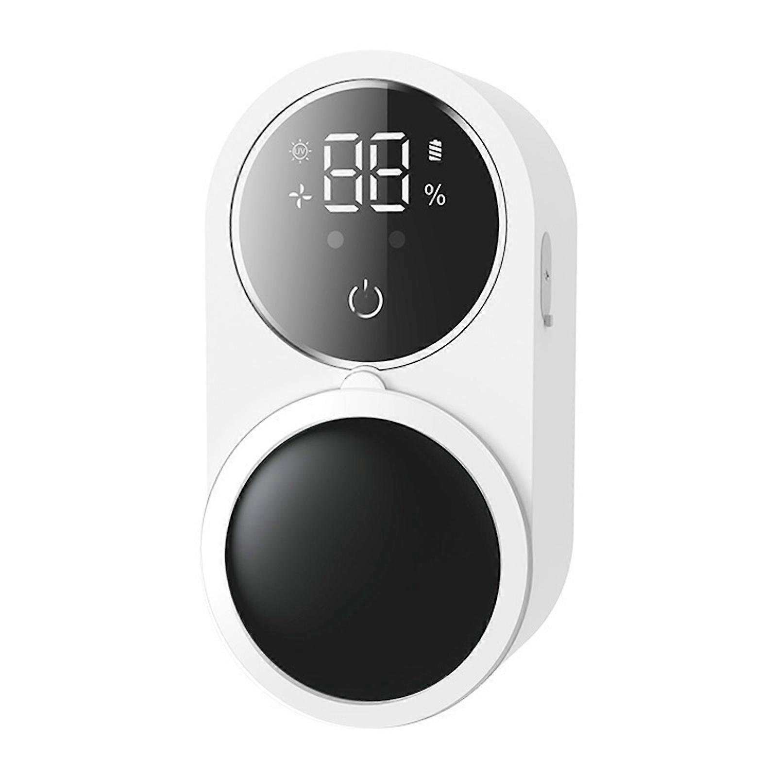 Wall Mounted Toothbrush Holder and Cleaner Smart Light Cleaning and Fan Drying Automatic Rotating Cover Toothbrush Case with Digtal Screen Display Por