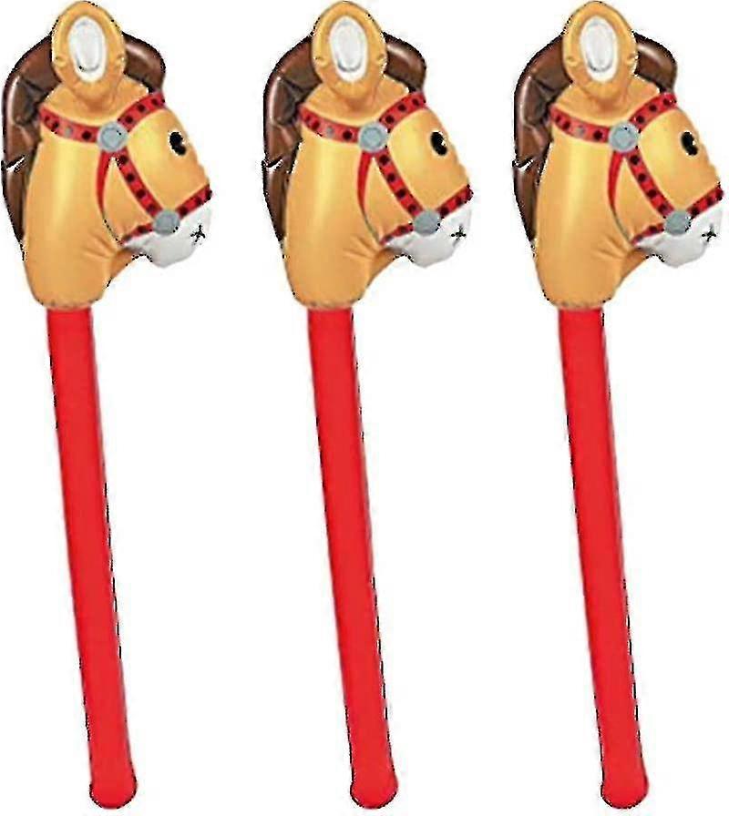 3 stk oppblåsbar pinnehest oppblåsbar hest på en pinne oppblåsbart hestehode