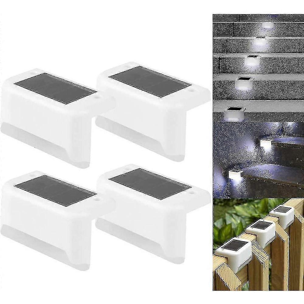 4 db-os napelemes teraszlámpák, napelemes lépcsőlámpák, vízálló kerítéslámpák kültéri lépcsőkhöz
