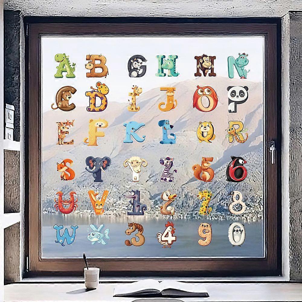 1Set PVC Window Static Stickers Rectangle for Window Decoration Letter 200x300mm 6pcs/set