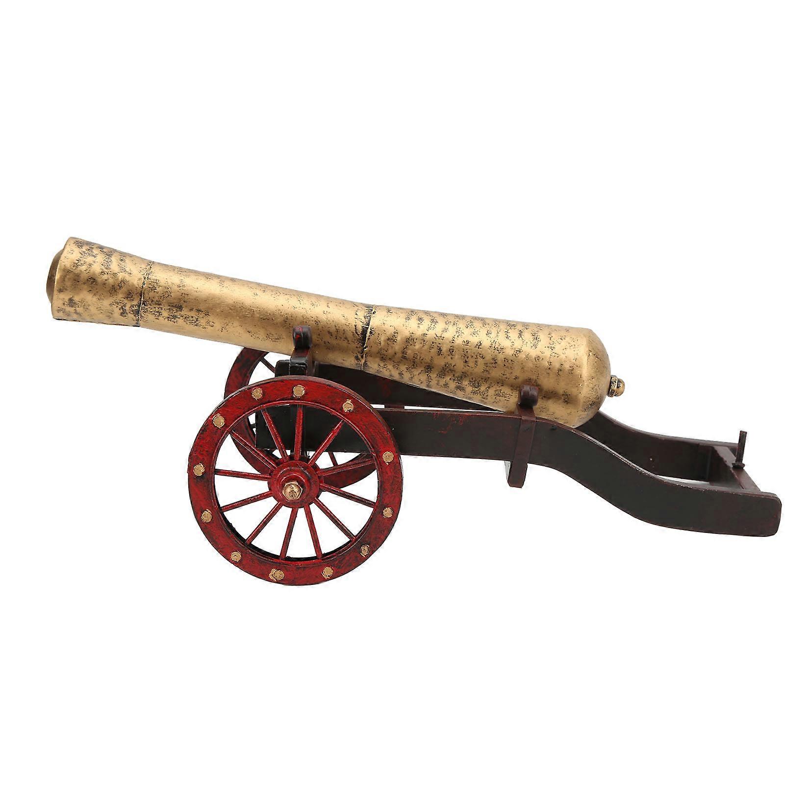 Retro Iron Cannon Model Prop - Vintage DIY Deck Decoration for Home and Office Spaces