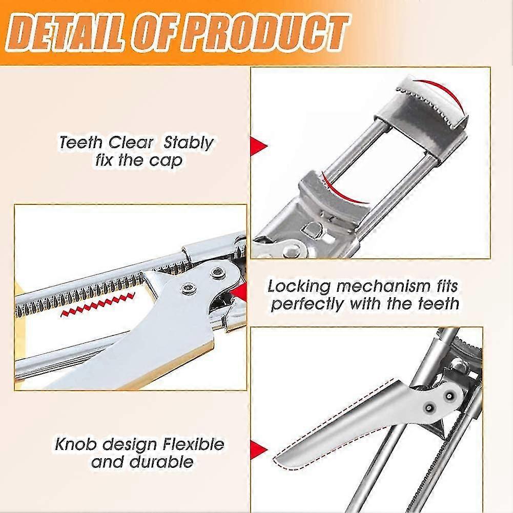 2pcs Master er Adjustable Jar Bottle er, Adjustable Multifunctional Stainless Steel Can er Jar Lid Gripper, Manual Jar er For Senior