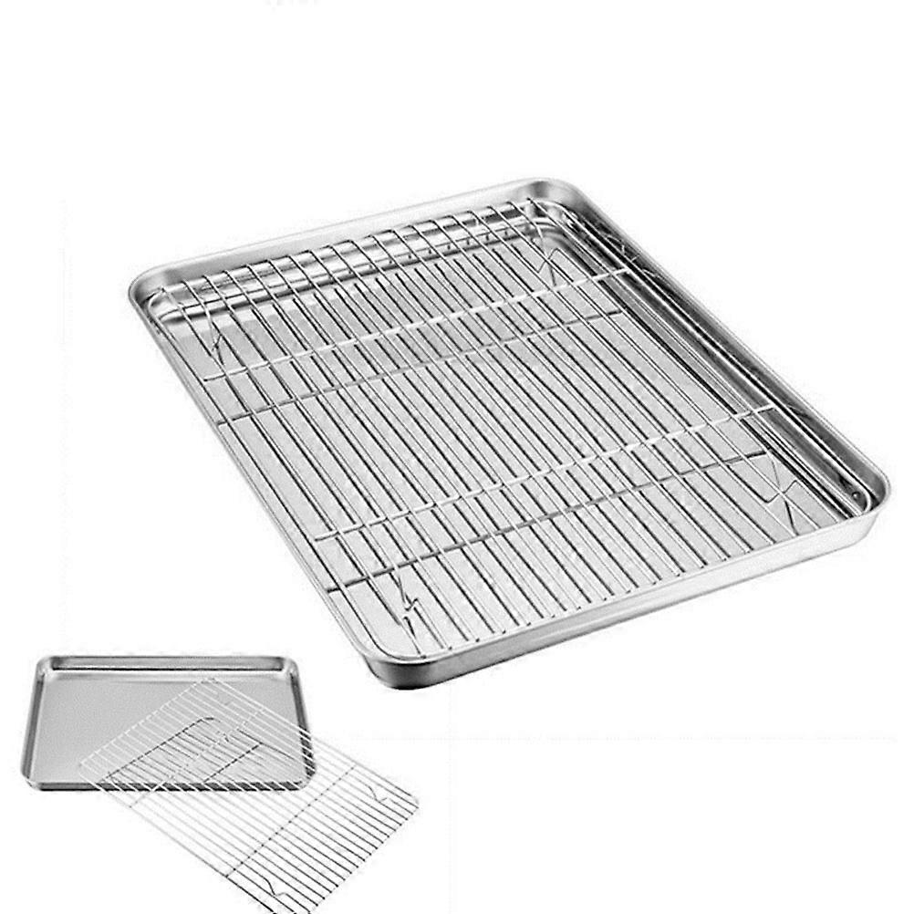 Baking Sheet and Cooling Rack Set for Toaster Oven Use