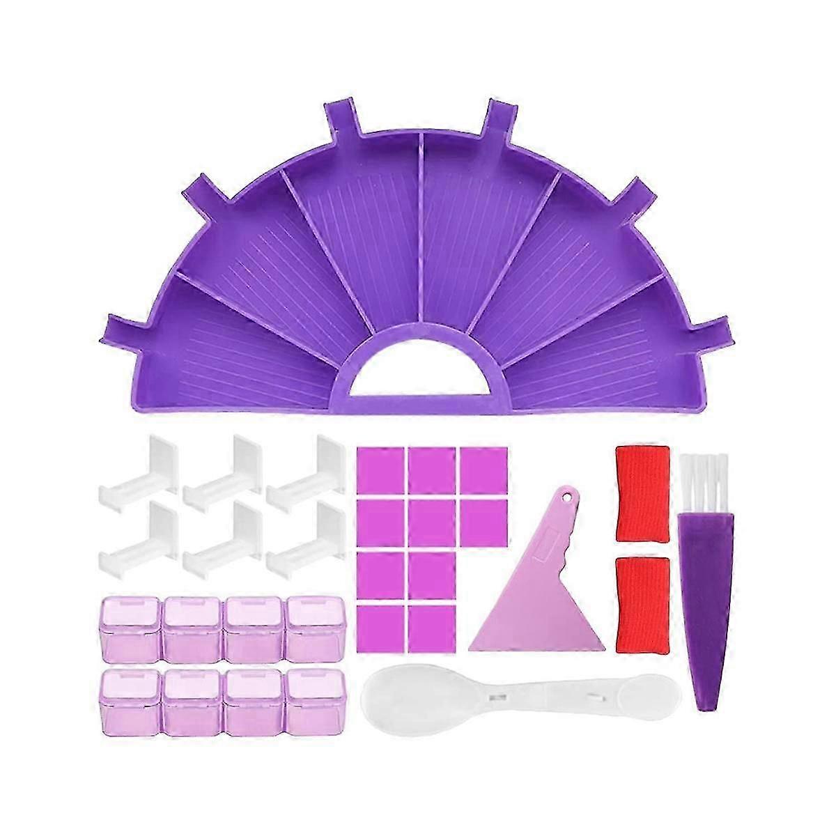 Accessory Tray Manager Kit, 6-Grid Palette Of 5D Storage Kit (Purple)