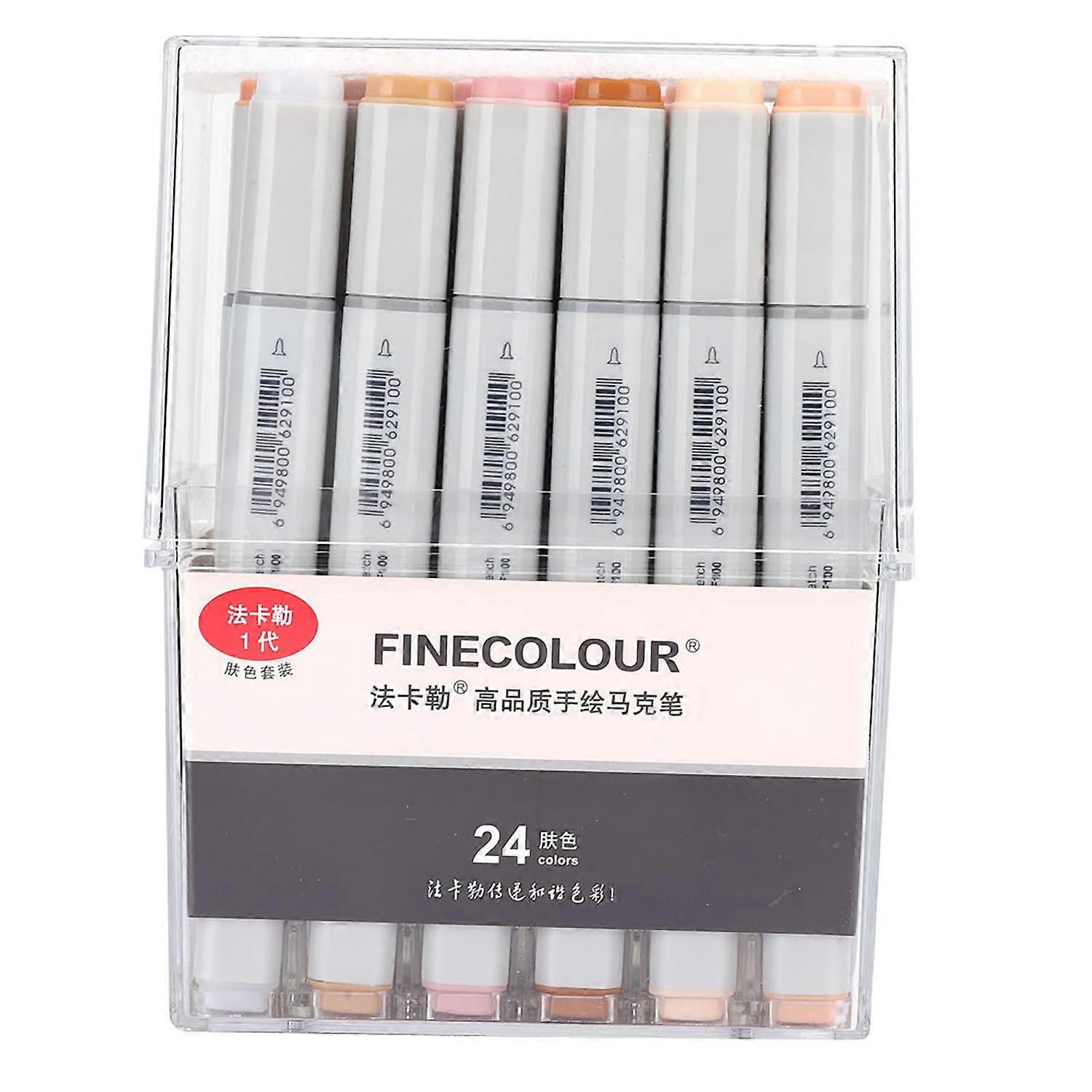 Marker Pen Double Head Skin Colors Transparent Set Painting Brush Tool Art SuppliesOne Generation 24